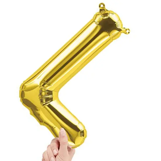 NorthStar Balloons&reg; 16" Gold Letter L Balloon Air Fill Only {5}