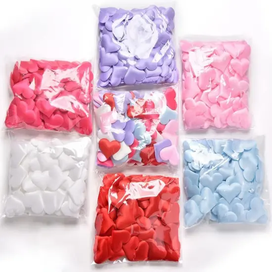 100 Pcs Love Heart Shaped Sponge Petals Handmade DIY Petal Birthday Table Wedding Party Supplies Decoration {4}