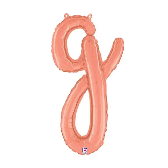 Betallic&reg; 24 inch Script Letter G Rose Gold Air Fill Only Balloon {4}