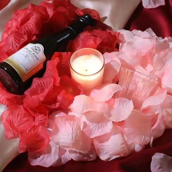 Artificial Petals 1000 PCS Dark-Red Silk Rose Petals for Valentine's Day,Romantic Night,Wedding,Proposal Anniversary Flower Decorations, Event, Party, in Bulk {4}