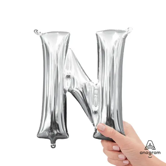 Anagram&reg; 16" Silver Letter Balloons A&ndash;Z Air Fill Only Mylar by {2}