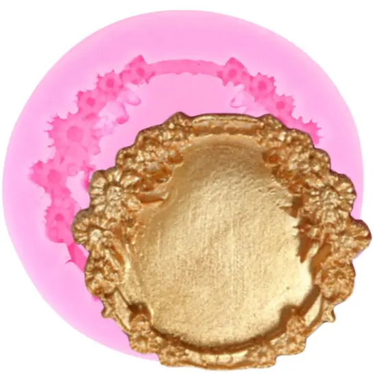 Round Daisy flower frame silicone, mold {1}