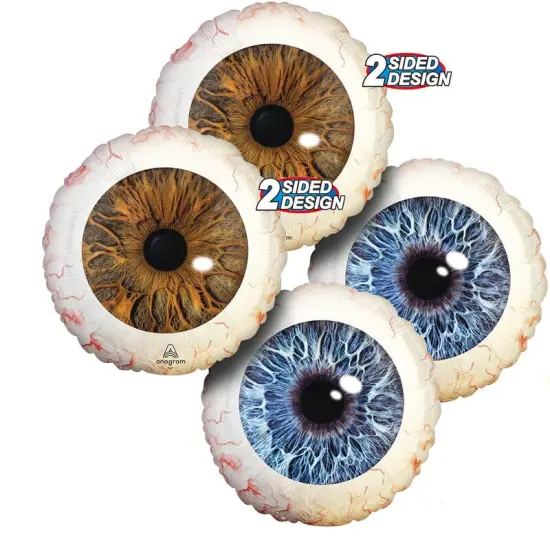 Creepy Brown & Blue Eyeballs 17 Inch Foil Balloon {3}