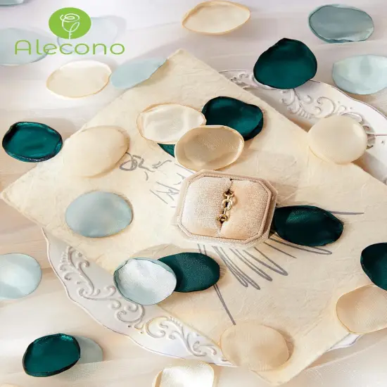 400pcs Silk Rose Petals, Green Fake Rose Petals for Wedding Decor, Flower Petals Decrations {3}