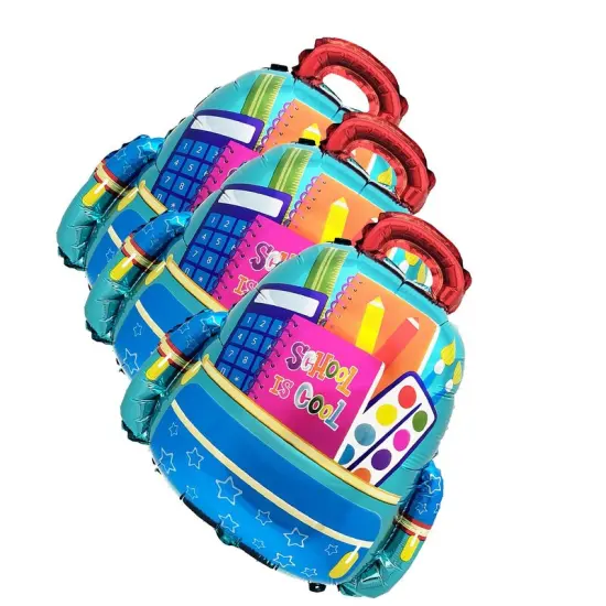 LA Balloons&reg; 24 Inch School Is Cool Backpack Blue Balloon {6}