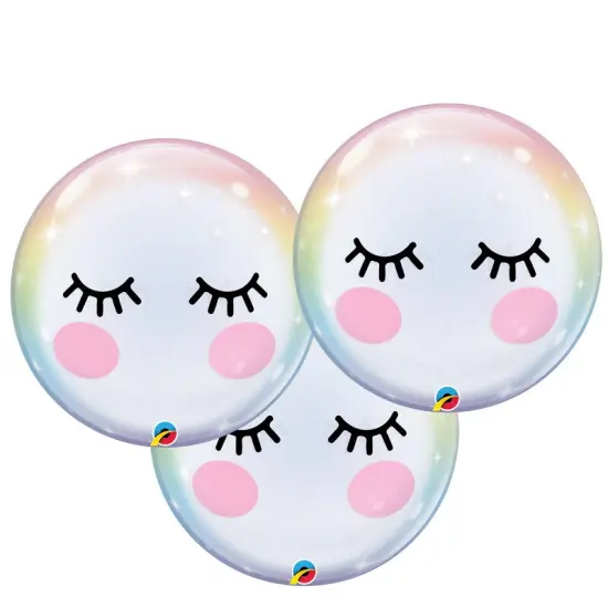 22" Bubble Eyelashes Unicorn Themed Foil Balloon {4}