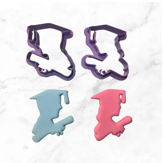 Graduation Silhouette 3d cookie fondant cutters {4}