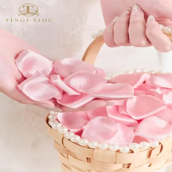300pcs Silk Rose Petals Blush Pink Heart Flower Petals for Wedding Flower Girl Basket {5}