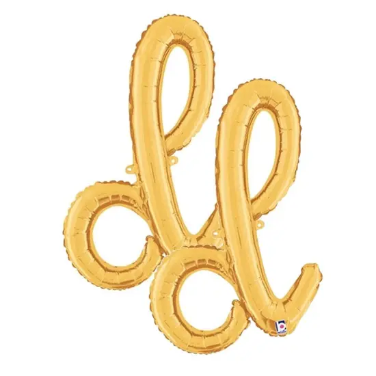 Betallic&reg; 24 inch Script Letter D Gold Air Fill Only {6}
