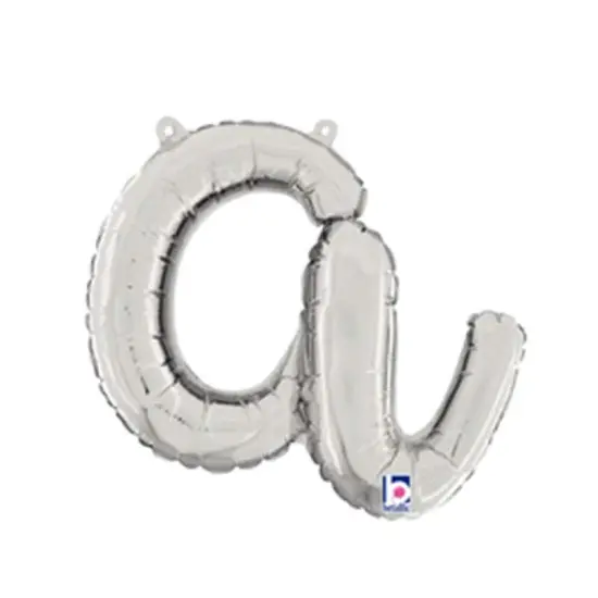 Betallic&reg; 14 Inch Script Letter A Silver Air Fill Only Balloon {3}