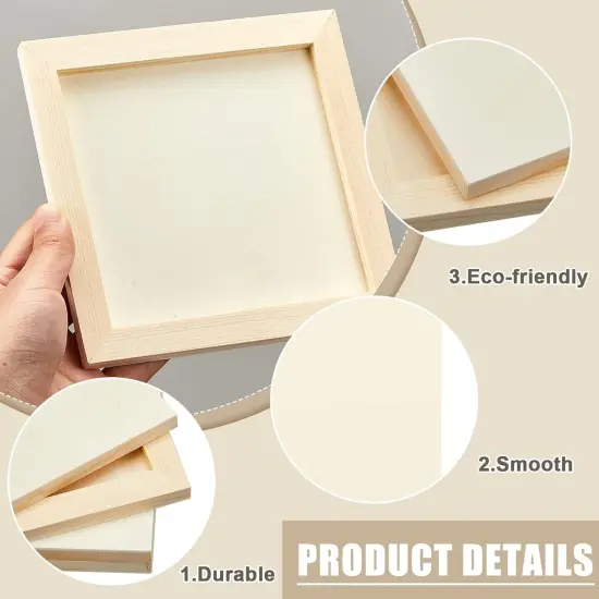 24 Pcs 6 x 6 Inch Pine Wood Panel Boards Unfinished Square Wood Painting {3}