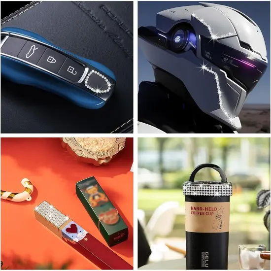 Self-Adhesive Rhinestone Ribbon Strip Roll Red {5}