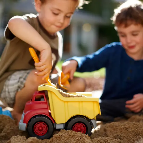 Green Toys: Dump Truck - Yellow & Red - Toy Construction Vehicle, Realistic Bed, Transportation, Push & Pull Play, Recycled Material, Kid-Toddler 2+ {6}