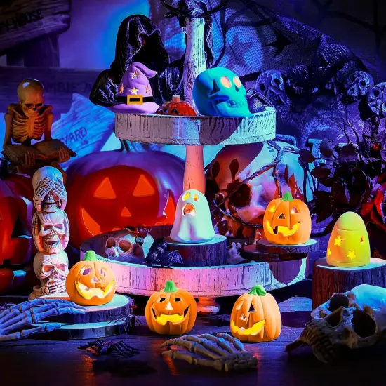 8 Set DIY Ceramic Halloween Lanterns Figurines Paint Craft Kit {2}