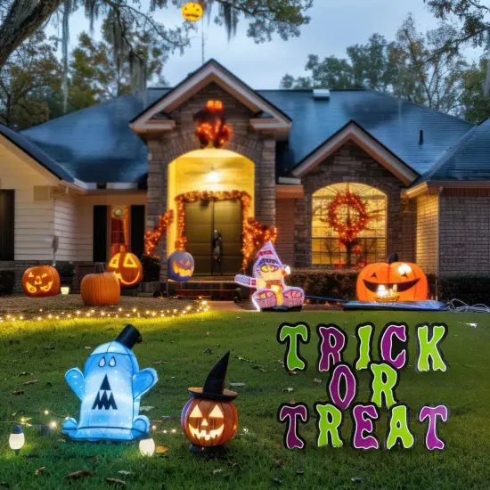 Trick Or Treat 15.75 Inch Letters Halloween Yard Sign {6}