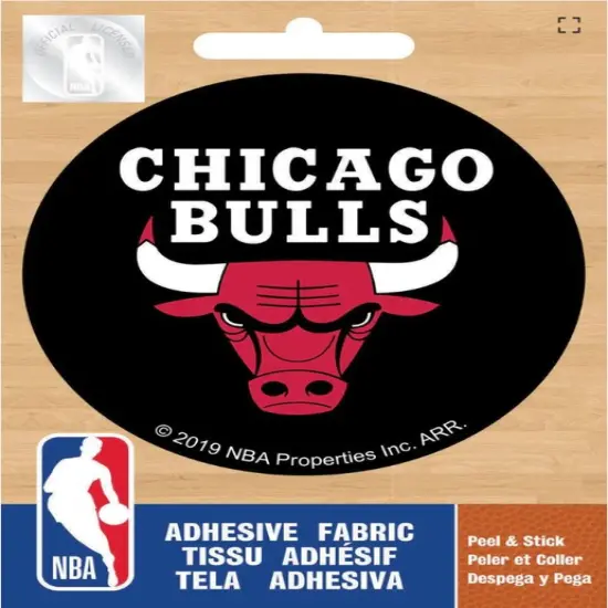 Licensed NBA Chicago Bulls Global Logo On Solid Adhesive Fabric Badge {1}