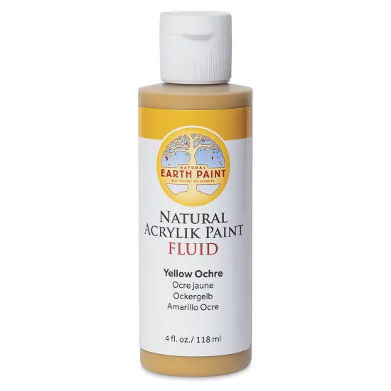 Natural Earth Paint Natural Fluid Acrylik Paint - Yellow Ochre, 118 ml {1}