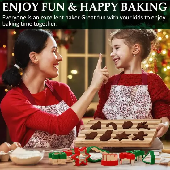 Christmas Cookie Cutters Set 8 Pieces, Stainless Steel Xmas Shapes Silver {5}