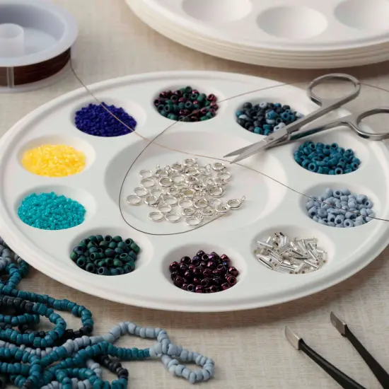 Creative Mark Disposable Paint Palette, 7-3/8" Diameter, 10 Pack - Eco-Conscious, Biodegradable Paint Holder Tray for Artists, Compostable Paint Tray Palette with 10 Wells Each, Easy Cleanup {5}