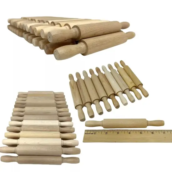 Kitcheniva 7" Miniature Wood Rolling Pin Kids Toys Play Dough Rolling Pin Crafts 25 Pcs {1}