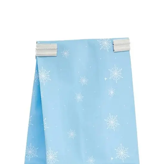 3 3/8&rdquo; x 2 1/2&rdquo; x 7 3/4&rdquo; Snowflake Tin Tie Bags for Holiday Gifts {5}