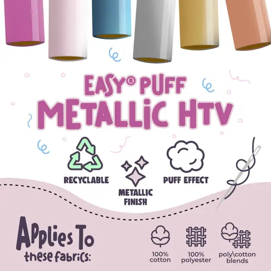 Siser&reg; Easy&reg; Puff Metallic Heat Transfer Vinyl, 11.8" x 60" Metallic Bronze {6}