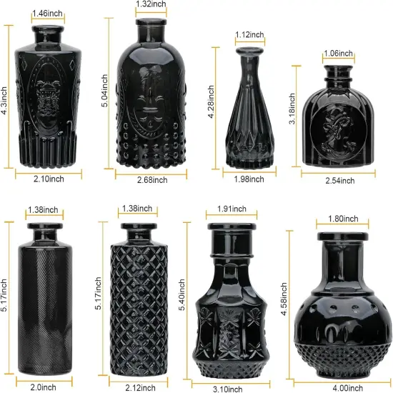 Set of 8 Glass Bud Vases Mini Flower Vases for Home Office Wedding Decor {4}