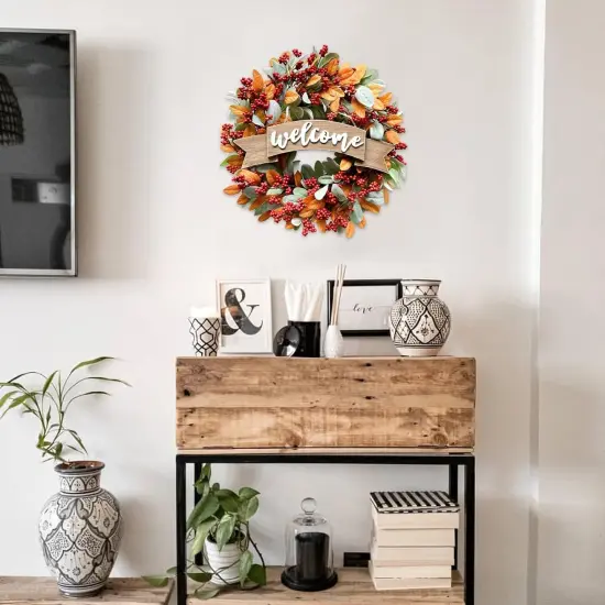22 Inch Fall Berries Wreath for Front Door(Fall Berries Wreath) {4}