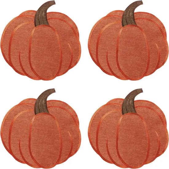 Thanksgiving Harvest Pumpkin Placemats 15 x 15 Inch(Rust) {2}