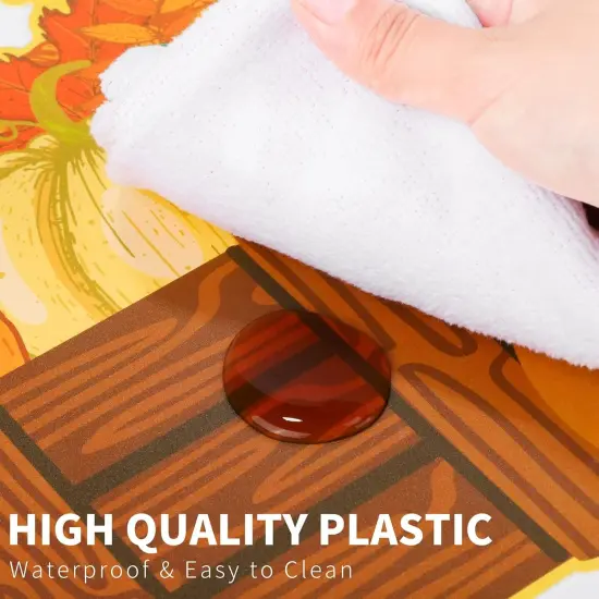 6 Pack Fall Pumpkin Plastic Placemats - 16 x 12 Inches {4}