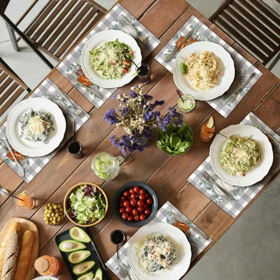 12x18 Inch Pumpkin Eucalyptus Leaf Maple Leaf Fall Placemats Set of 6(black) {5}