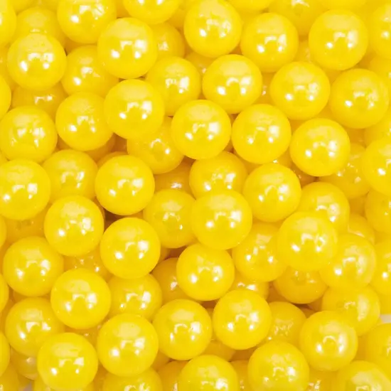 Krazy Sprinkles - Yellow Pearl 8mm Beads (1/2 Cup, 1x Jar) for Cakes, Ice Cream & Cookies {1}