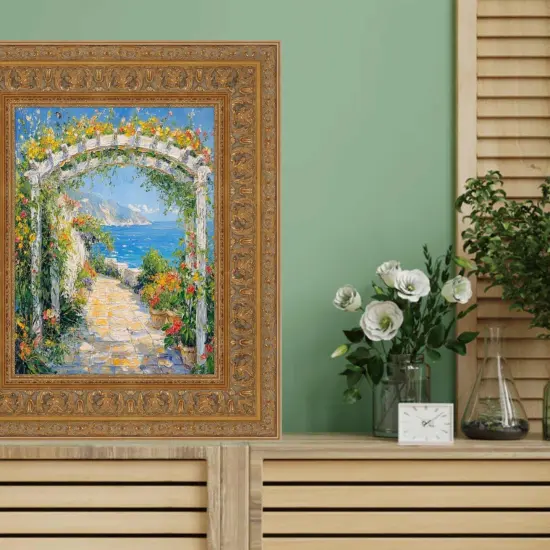 Wide Traditional Italian Carved Ornate Gold Leaf Picture Frame 16x20 frame {5}