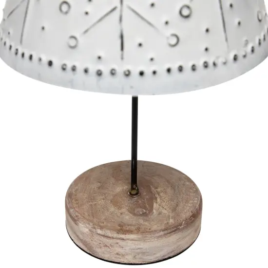 Northlight Embossed Winter Wonderland Metal Cone Christmas Tree Decoration - 14" White {6}