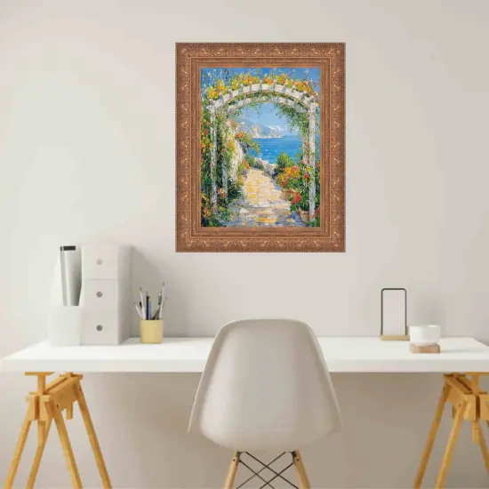 Wide Aged Gold Leaf Gothic Luxury Picture Frame 22x30 frame {4}