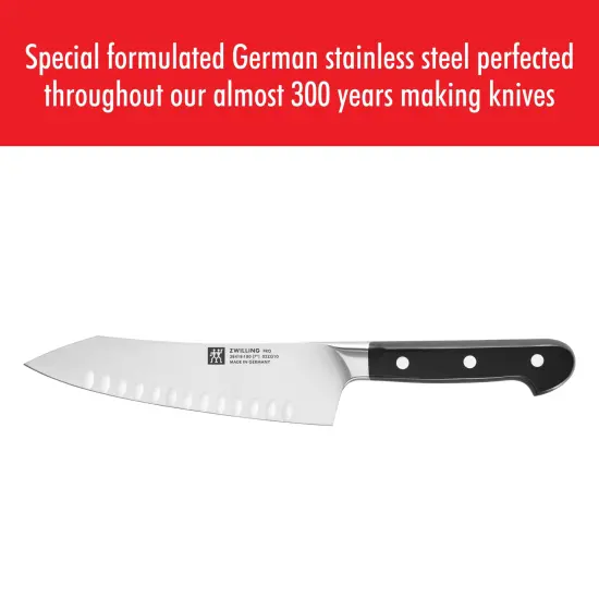 ZWILLING Pro Hollow Edge Rocking Santoku Knife {4}