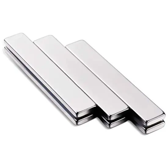 6 Pck Strong Rare Earth Neodymium Magnets, Heavy Duty Bar Magnets with Double-Sided Adhesive, Powerful Pull Force, perfect for Fridge, Garage, Kitchen, Science, Craft, Office, DIY 60x10x3mm {1}