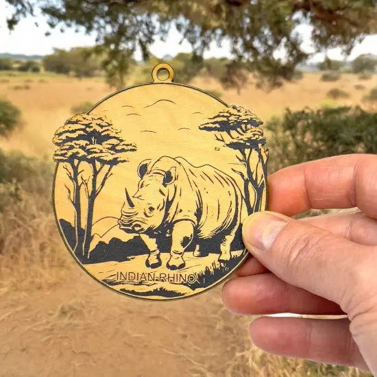 Ornament - Black - Indian Rhino {5}