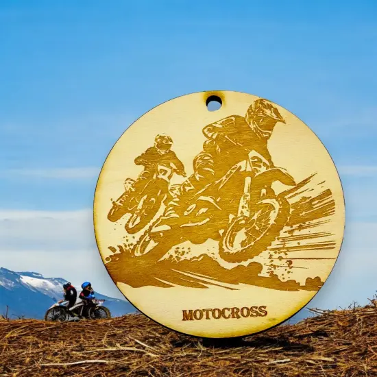 Ornament - Motocross Raw Wood Motorcycle racing backwoods {3}