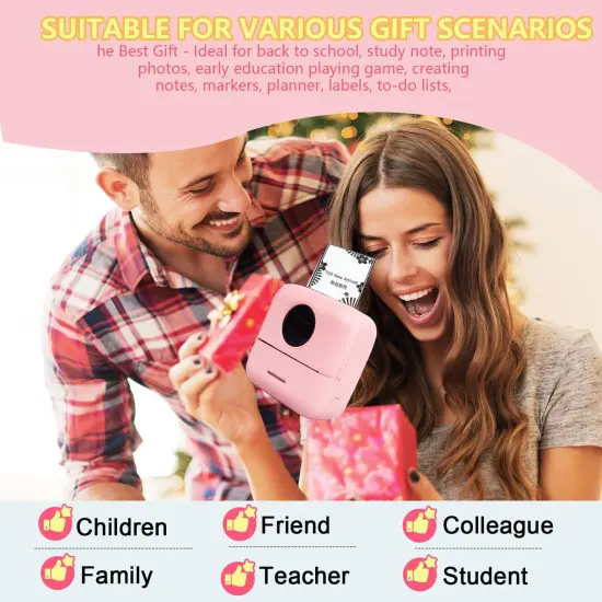 Notebuddy Mini Portable Printer, Bluetooth Smart Pocket Inkless Thermal Printer with 5 Roll Papers for Journal/DIY Scrapbook/Travel/Notes/Lists/Label/Memo, Receipt Printer for iOS&Android {4}