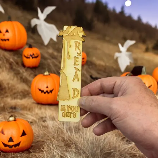 Bookmark - Read if you Dare - Halloween birch wood {3}