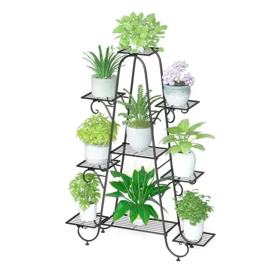 Heavy Duty Plant Stand Flower Pot Holder Corner Rack Metal Shelf Indoor Outdoor {1}
