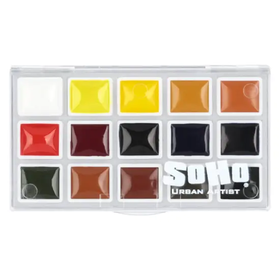 SoHo Urban Artist Watercolor Set - Professional Watercolor Paint Set of 15 Semi-Moist Whole Pans for Professional Artists & Watercolorists - Compact, Portable with Rich, Concentrated Colors {1}