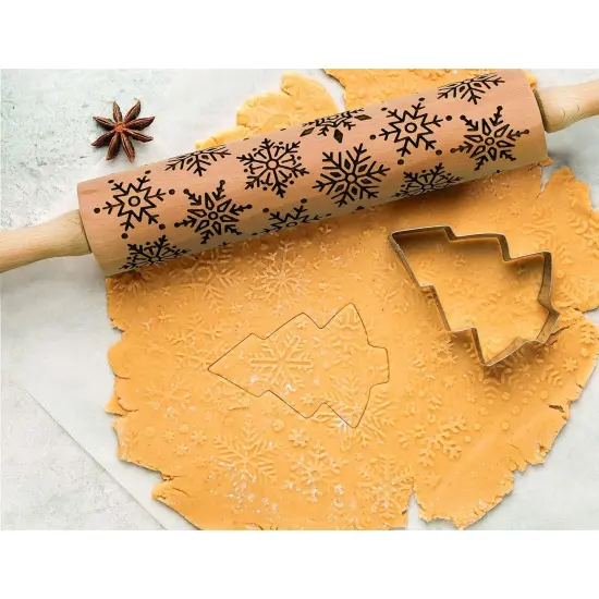 Harold Imports Snowflake Embossed Rolling Pin {4}
