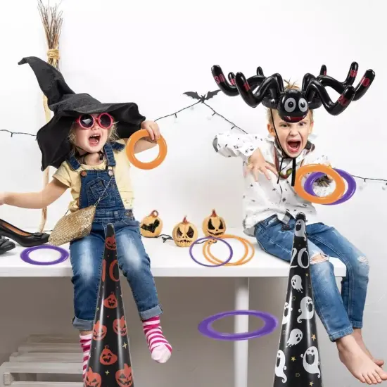 Halloween Ring Toss Game Inflatable Spiders Witch Hat Kids {5}