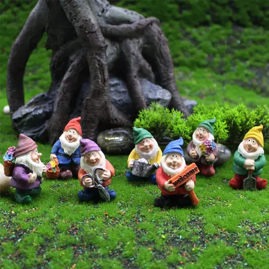 7 Pieces Fairy Garden Accessories, Garden Gnome Figurines , Miniature Gnome Figurines for Plant Pots Decor, Home Decoration, Fairy Garden {2}
