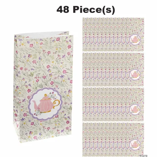 Let&rsquo;s Partea Medium Paper Treat Bags 5" x 10" Bulk 48 Pc {1}