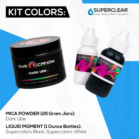 Super Clear Craft Art Resin Kit, Create Your Own DARK Ocean Resin Crafts! Includes Epoxy, Mica Colors & Supercolors Pigment Dispersion colors {6}