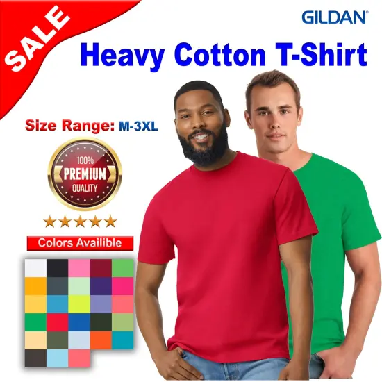 Gildan&reg; Heavy Cotton Short Sleeve Crew-Neck T-Shirt Carolina Blue {3}