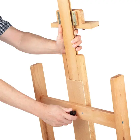 Creative Mark Carolina H-Frame Easel & EZ Rest Mahl Stick Bundle - Durable Light Weight, Adjustable Angle for Drawing and Painting - Natural Finish - Ideal For Artist {7}